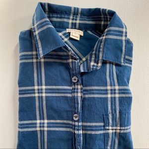 JCrew Lightweight Blue Plaid Button Down